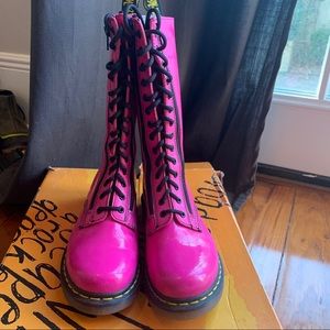 Dr Martens tall pink boots